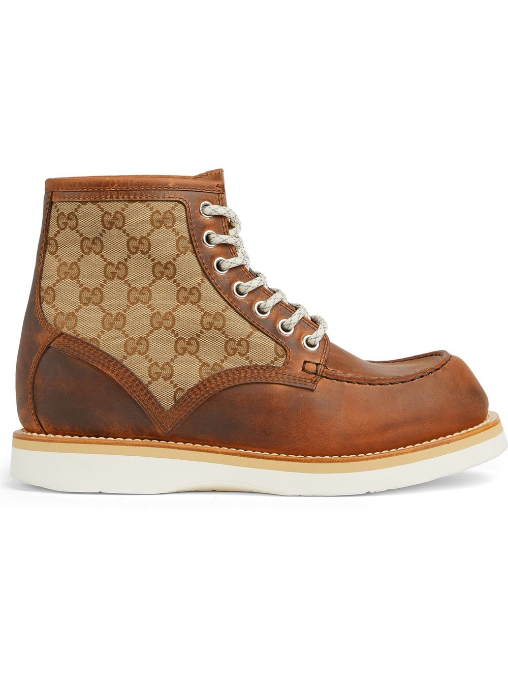 Gucci Mens Ala Boots Shoes in Brown GG Logo
